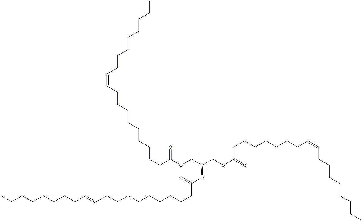 1-(9Z-octadecenoyl)-2,3-di-(11Z-eicosenoyl)-sn-glycerol 结构式