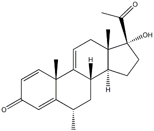 6A-METHYL-17A,-HYDROXY-PREGNA-1,4,9(11)-TRIENE-3,20-DIONE 结构式