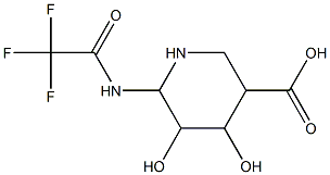6-trifluoroacetamido-4,5-dihydroxy-3-piperidinecarboxylic acid 结构式