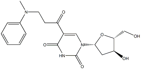 5-(3-(N-methylphenylamino)propanoyl)-2'-deoxyuridine 结构式