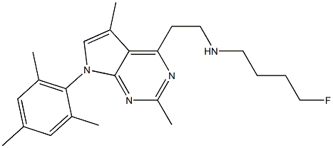 fluorobutyl(2,5-dimethyl-7-(2,4,6-trimethylphenyl)-7H-pyrrolo(2,3-d)pyrimidin-4-yl)ethylamine 结构式