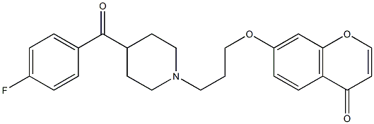 7-(3-(4-(4-fluorobenzoyl)-1-piperidinyl)propoxy)chromen-4-one 结构式
