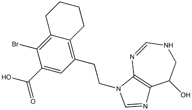 3-(2-(3-carboxy-4-bromo-5,6,7,8-tetrahydronaphthyl)ethyl)-3,6,7,8-tetrahydroimidazo(4,5-d)(1,3)diazepin-8-ol 结构式