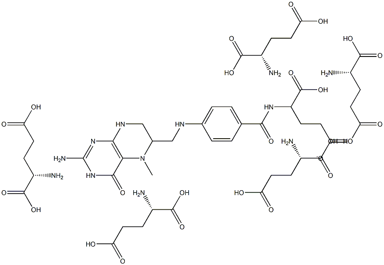 5-methyltetrahydrofolate pentaglutamate 结构式