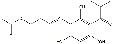 2-methyl-4-(2',4',6'-trihydroxy-3'-(2-methylpropanoyl)phenyl)but-3-enyl acetate 结构式