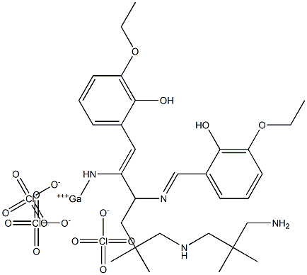 (bis(3-ethoxy-2-hydroxybenzylidene)-N,N''-bis(2,2-dimethyl-3-aminopropyl)ethylenediamine)gallium(III) perchlorate 结构式