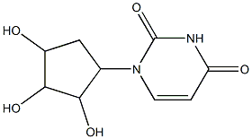 1-(2',3',4'-trihydroxycyclopent-1'-yl)-1H-uracil 结构式