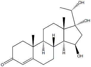 15 beta,17 alpha,20 beta-trihydroxy-4-pregnen-3-one 结构式