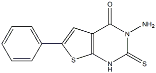 2,3-dihydro-3-amino-6-phenyl-2-thioxothieno(2,3-d)pyrimidin-4(1H)-one 结构式