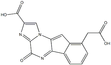 9-carboxymethyl-4-oxo-imidazo(1,2-a)indeno-(1,2-e)pyrazin-2-carboxylic acid 结构式