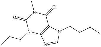 1-methyl-3-propyl-7-butylxanthine 结构式