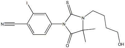 4-(4,4-dimethyl-3-(4--hydroxybutyl)-5-oxo-2-thioxo-1-imidazolidinyl)-2-iodobenzonitrile 结构式