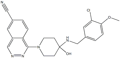 (4-(3-chloro-4-methoxybenzyl)amino-1-(4-hydroxy)piperidino)-6-phthalazinecarbonitrile 结构式