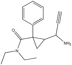 1-phenyl-2-(1-amino-2-propynyl)-N,N-diethylcyclopropanecarboxamide 结构式