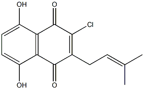 2-chloro-5,8-dihydroxy-3-(3-methyl-2-butenyl)-1,4-naphthoquinone 结构式