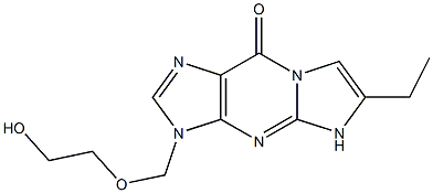 3,9-dihydro-3-((2-hydroxyethoxy)methyl)-6-ethyl-9-oxo-5H-imidazo(1,2-a)purine 结构式