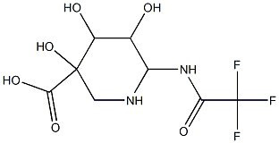 6-(trifluoroacetamido)-3,4,5-trihydroxypiperidine-3-carboxylic acid 结构式