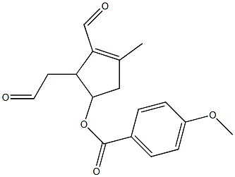 2-formyl-5-(4'-methoxybenzoyloxy)-3-methyl-2-cyclopentene-1-acetaldehyde 结构式