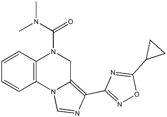 3--(5-cyclopropyl-1,2,4-oxadiazol-3-yl)-5-((dimethylamino)carbonyl)-4,5-dihydroimidazo(1,5-a)quinoxaline 结构式