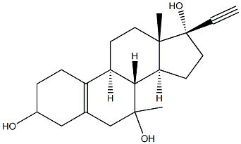 7-methyl-19-norpregn-5(10)-en-20-yne-3,7,17-triol 结构式