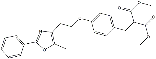 dimethyl 4-(2-(5-methyl-2-phenyl-4-oxazolyl)ethoxy)benzylmalonate 结构式
