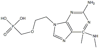 9-(2-(phosphonomethoxy)ethyl)-N(6)-dimethyl-2,6-diaminopurine 结构式