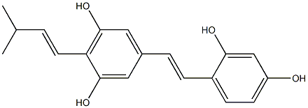 4-(3-methylbut-1-enyl)-3,5,2',4'-tetrahydroxystilbene 结构式