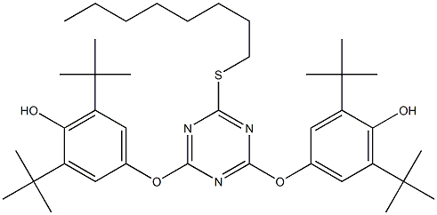 2,4-BIS(4-HYDROXY-3,5-DI-TERT-BUTYLPHENOXY)-6-(N-OCTYLTHIO)-1,3,5-TRIAZINE 结构式