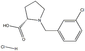 (R)-alpha-(3-chloro-benzyl)-proline hydrochloride 结构式