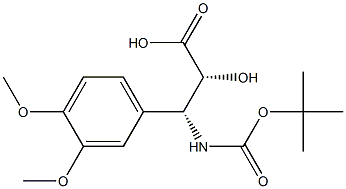 N-Boc-(2R,3R)-3-Amino-2-hydroxy-3-(3,4-dimethoxy-phenyl)-propanoic acid 结构式
