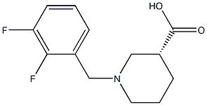 (3R)-1-(2,3-difluorobenzyl)piperidine-3-carboxylic acid 结构式