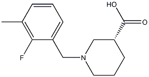 (3R)-1-(2-fluoro-3-methylbenzyl)piperidine-3-carboxylic acid 结构式
