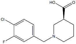 (3S)-1-(4-chloro-3-fluorobenzyl)piperidine-3-carboxylic acid 结构式