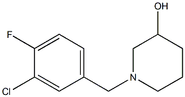 1-(3-chloro-4-fluorobenzyl)piperidin-3-ol 结构式
