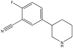 2-fluoro-5-piperidin-3-ylbenzonitrile 结构式