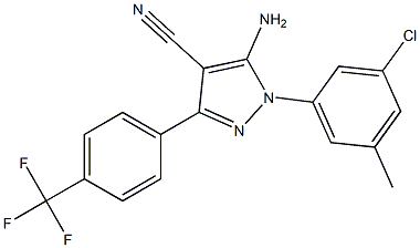 5-amino-1-(3-chloro-5-methylphenyl)-3-[4-(trifluoromethyl)phenyl]-1H-pyrazole-4-carbonitrile 结构式