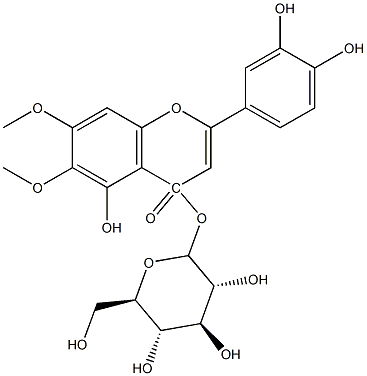 条叶蓟素-4-葡萄糖 结构式
