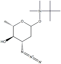 1-O-TERT-BUTYDIMETHYLSILYL-3-AZIDO-2,3-DIDEOXY-L-RHAMNOPYRANOSE 结构式