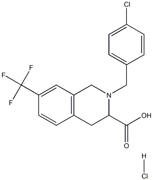 2-(4-chloro-benzyl)-7-trifluoromethyl-1,2,3,4-tetrahydro-isoquinoline-3-carboxylic acid hydrochloride 结构式