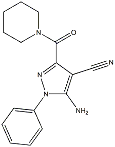 (4-Cyano-5-amino-1-phenyl-1H-pyrazol-3-yl)(piperidin-1-yl)methanone 结构式