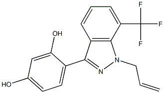 4-(1-ALLYL-7-(TRIFLUOROMETHYL)-1H-INDAZOL-3-YL)BENZENE-1,3-DIOL 结构式