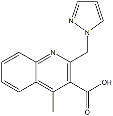 4-METHYL-2-(1H-PYRAZOL-1-YLMETHYL)QUINOLINE-3-CARBOXYLIC ACID 结构式
