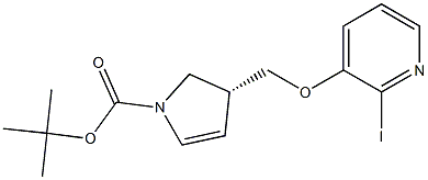 (R)-TERT-BUTYL 3-((2-IODOPYRIDIN-3-YLOXY)METHYL)-2,3-DIHYDROPYRROLE-1-CARBOXYLATE 结构式