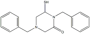 1,4-DIBENZYL-6-MERCAPTOPIPERAZIN-2-ONE 结构式