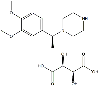 1-[(S)-1-(3,4-DIMETHOXY-PHENYL)-ETHYL]-PIPERAZINE, D-TARTARATE 结构式