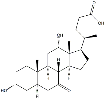 7-KETO-3-ALPHA,12-ALPHA-DIHYDROXY-5-ALPHA-CHOLANIC ACID 结构式