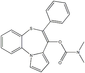 7-(DIMETHYLCARBAMOYLOXY)-6-PHENYLPYRROLO-(2,1-D)(1,5)BENZOTHIAZEPINE 结构式