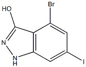 4-BROMO-6-IODO-3-HYDROXYINDAZOLE 结构式