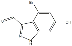 4-BROMO-6-HYDROXYINDAZOLE-3-CARBOXYALDEHYDE 结构式