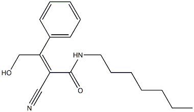 N1-heptyl-2-cyano-4-hydroxy-3-phenylbut-2-enamide 结构式